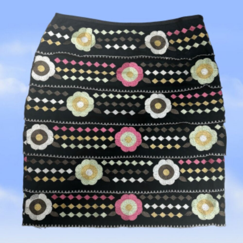 Etcetera Embroidered floral Skirt Size 4